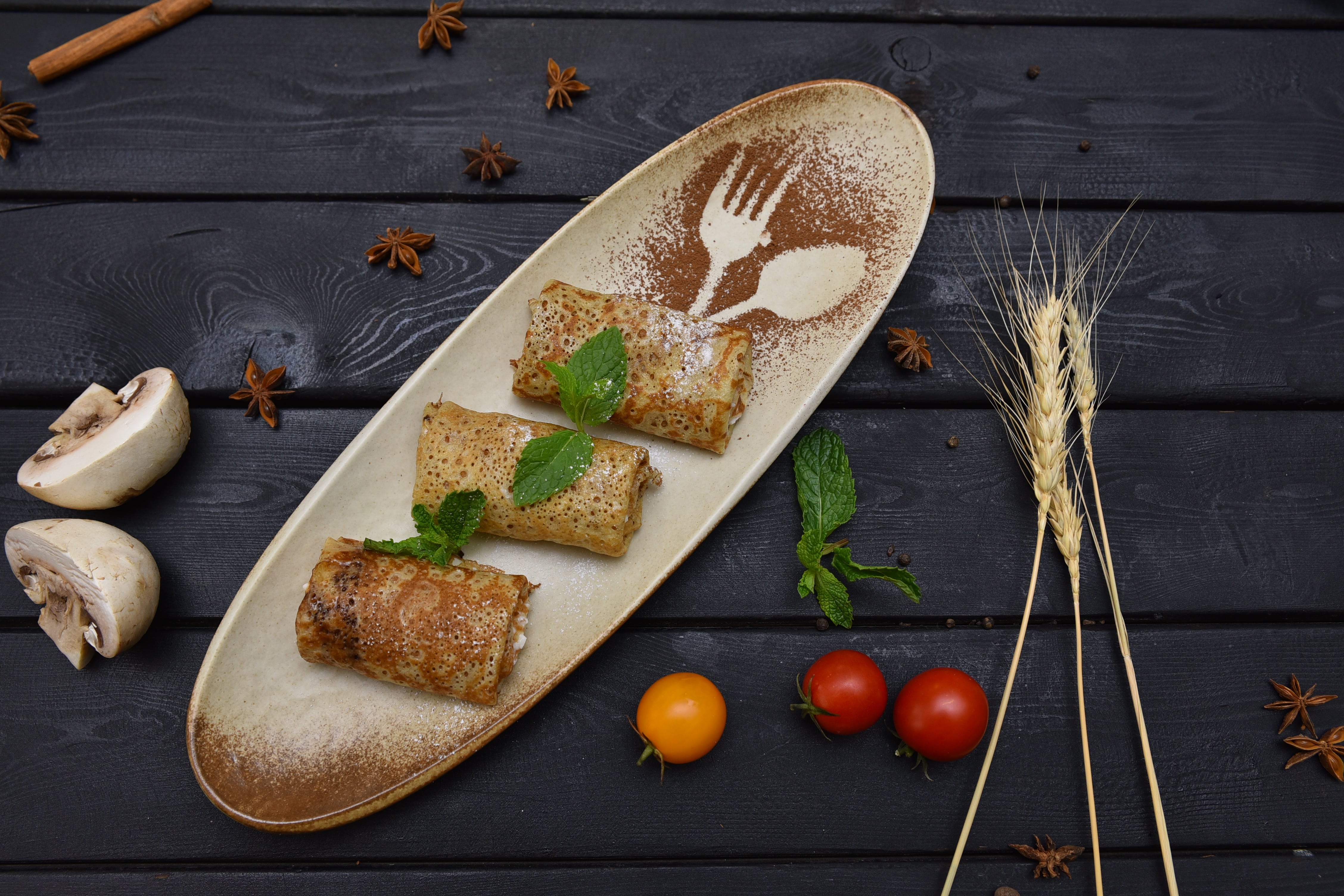 Блины с творогом